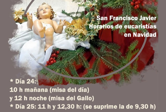 Horarios para estos días de Navidad.