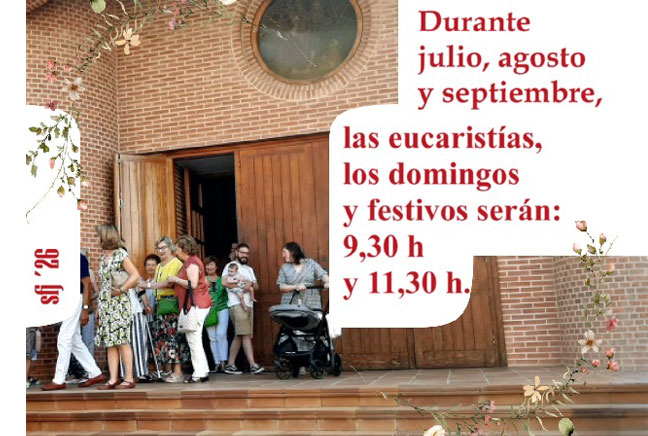 Eucaristías los domingos y festivos