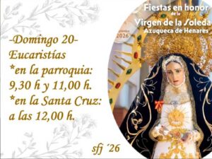 Eucaristías el domingo 20